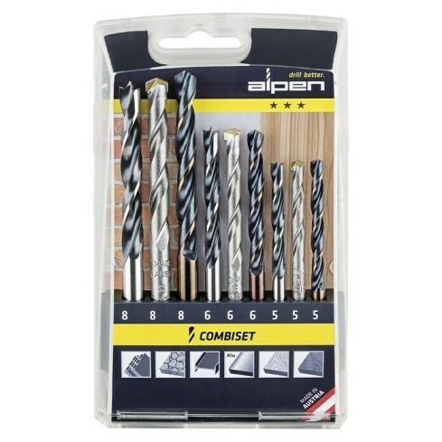Alpen Bohrerset 9-tlg Metall/Holz/Beton 49809100