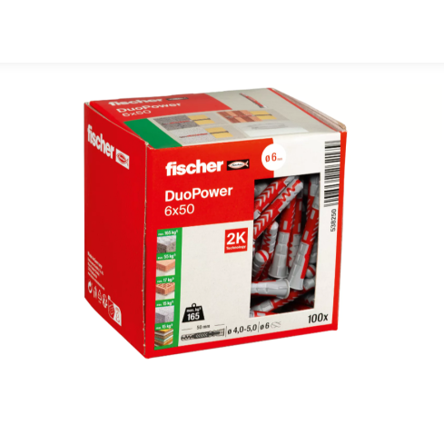 Fischer DUOPOWER 6X50 K Dübel 100Stk                  18538250