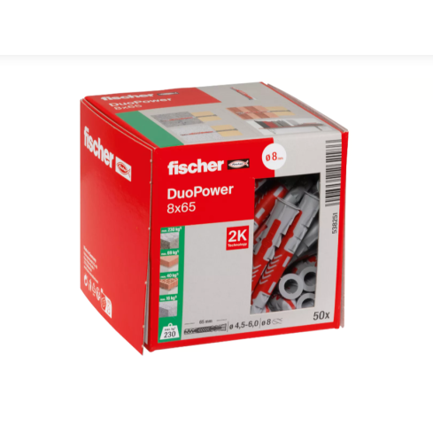Fischer DUOPOWER 8X65 K Dübel 50Stk                  18538251