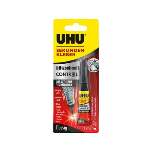 UHU Sekundenkleber flüssig Control transparent 3g 02045570