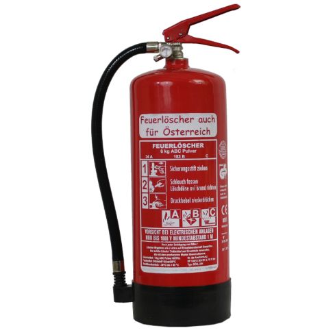 Pulver-Feuerlöscher 6 kg   6LABC PD6G m. Wandhalterung 93067002