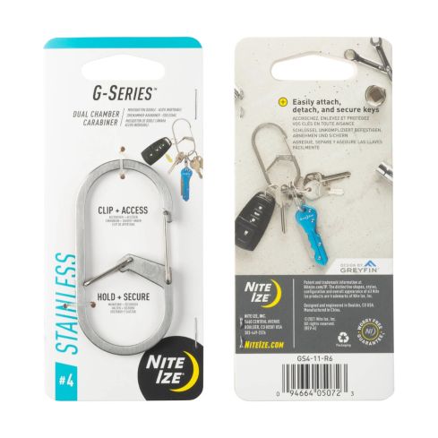 NiteIze G-Series 4 Dual-Karabiner silber GS4-11-R6 05041116