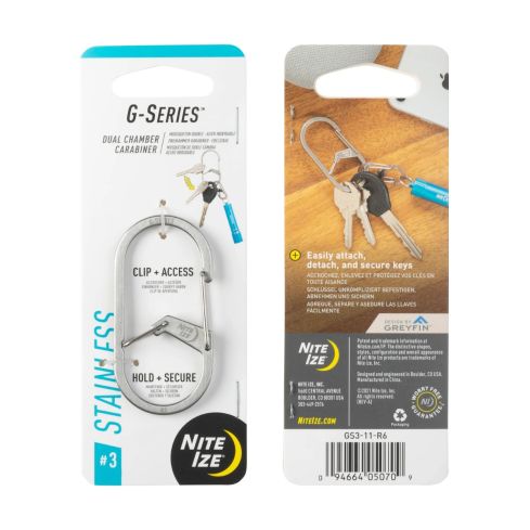 NiteIze G-Series 3 Dual-Karabiner silber GS3-11-R6 05031116