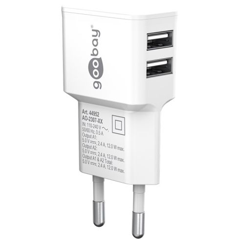 Netzteil Ladegerät 2 x USB-A, 12W weiss 15044952