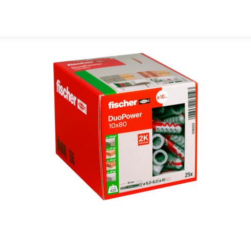 Fischer DUOPOWER 10x80 K Dübel 25Stk 