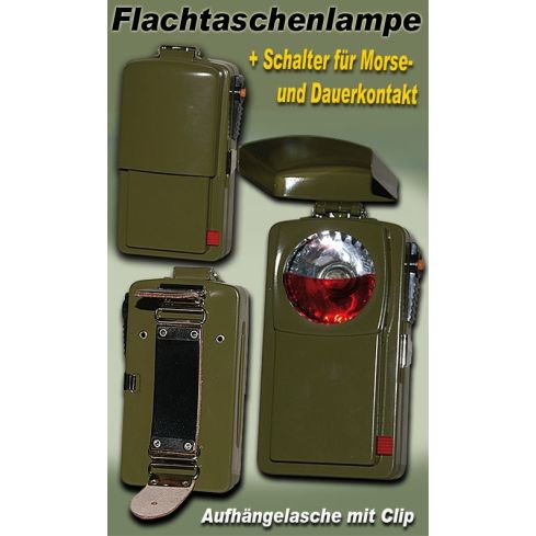 Flachhülse Taschenlampe 4,5 Volt, m. Clip & Rotlichtfilter 75636945
