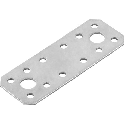 Verbindungsblech 100 x 15 mm, Stahl, blau verzinkt
