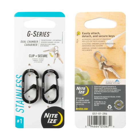 NiteIze G-Series 1 Dual-Karabiner schwarz 2 Stk.  GS1-01-2R6       05010126