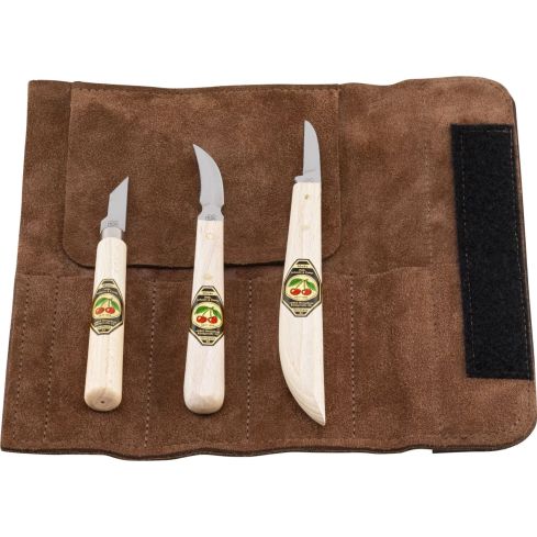 KIRSCHEN Schnitzmessersatz in Velourtasche 3-tlg 47003307