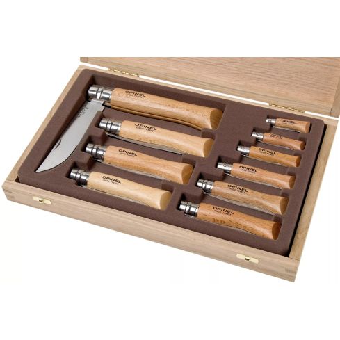 Opinel Kollektion 10tlg. inkl. Holzbox INOX/Rostfrei            70110001