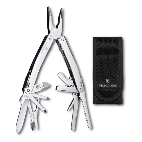 Victorinox SWISSTOOL Spirit MX (Einhand) silber mit Tasche 3.0224.MN 40302242