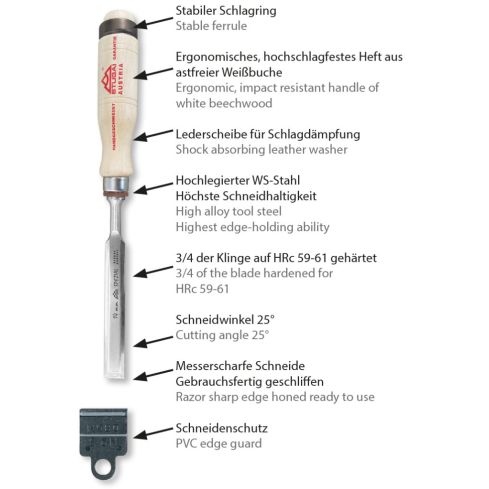 STEMMEISEN 24mm Holzheft STUBAI           77353009