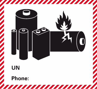 Beispiel eines Lithium-Batterie-Transportkennzeichens